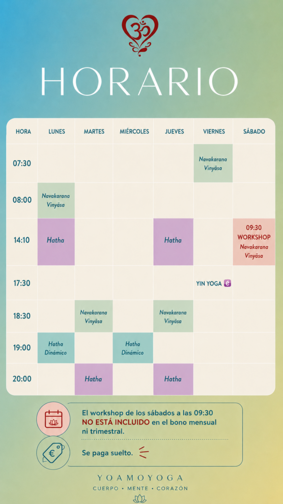 HORARIOS YOGA 2026 Y 2027